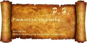 Pankovits Hajnalka névjegykártya